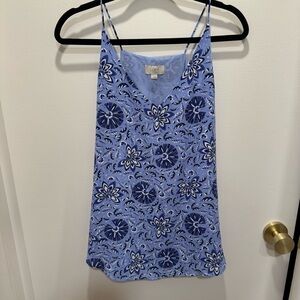 LOFT Light Blue and Navy Floral Camisole